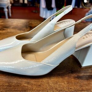 Alex Marie Women's White Slingback Heels